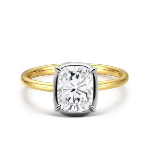 14K Two-Tone Gold Lab-Grown Diamond Ring - 1.08 ct Total