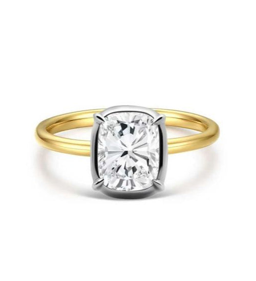 14K Two-Tone Gold Lab-Grown Diamond Ring - 1.08 ct Total