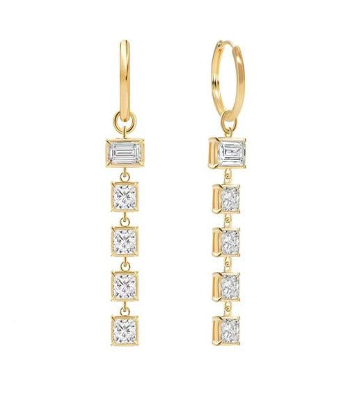 14K Yellow Gold Lab-Grown Diamond Stud Earrings - 3.166 ct Total