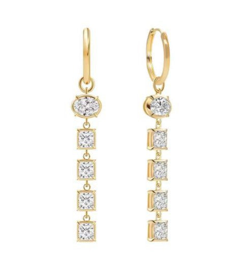 14K Yellow Gold Lab-Grown Diamond Stud Earrings - 3.352 ct Total