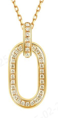 14K Yellow Gold Lab-Grown Diamond Pendant - 0.498 ct Total