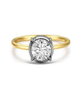 14K Two-Tone Gold Round Lab-Grown Diamond Ring - 2.01 ct Total