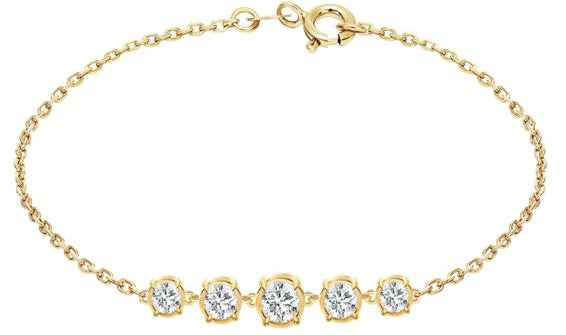 14K Two-Tone Gold Lab-Grown Diamond Bracelet - 1.442 ct Total