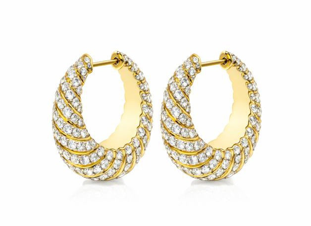14K Yellow Gold Round Lab-Grown Diamond Stud Earrings - 1.161 ct Total