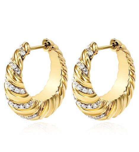 14K Yellow Gold Round Lab-Grown Diamond Stud Earrings - 0.625 ct Total