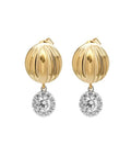 14K Two-Tone Gold Round Lab-Grown Diamond Stud Earrings - 1.291 ct Tot
