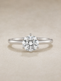 MERVAUX 1.08 ct round brilliant six-prong solitaire in platinum - front view