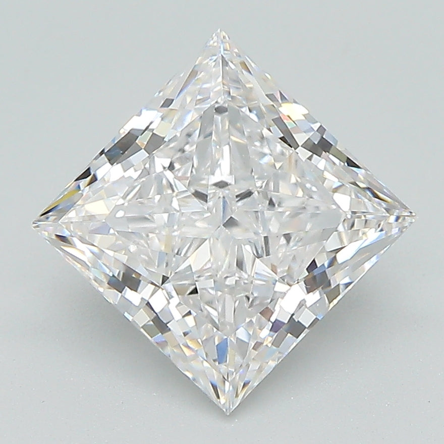 3.02 ct princess cut lab grown diamond, D color VS1, IGI certified loose stone